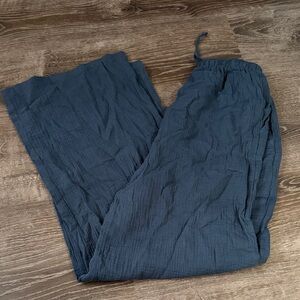 Women’s Navy Blue Woven Cotton Pants